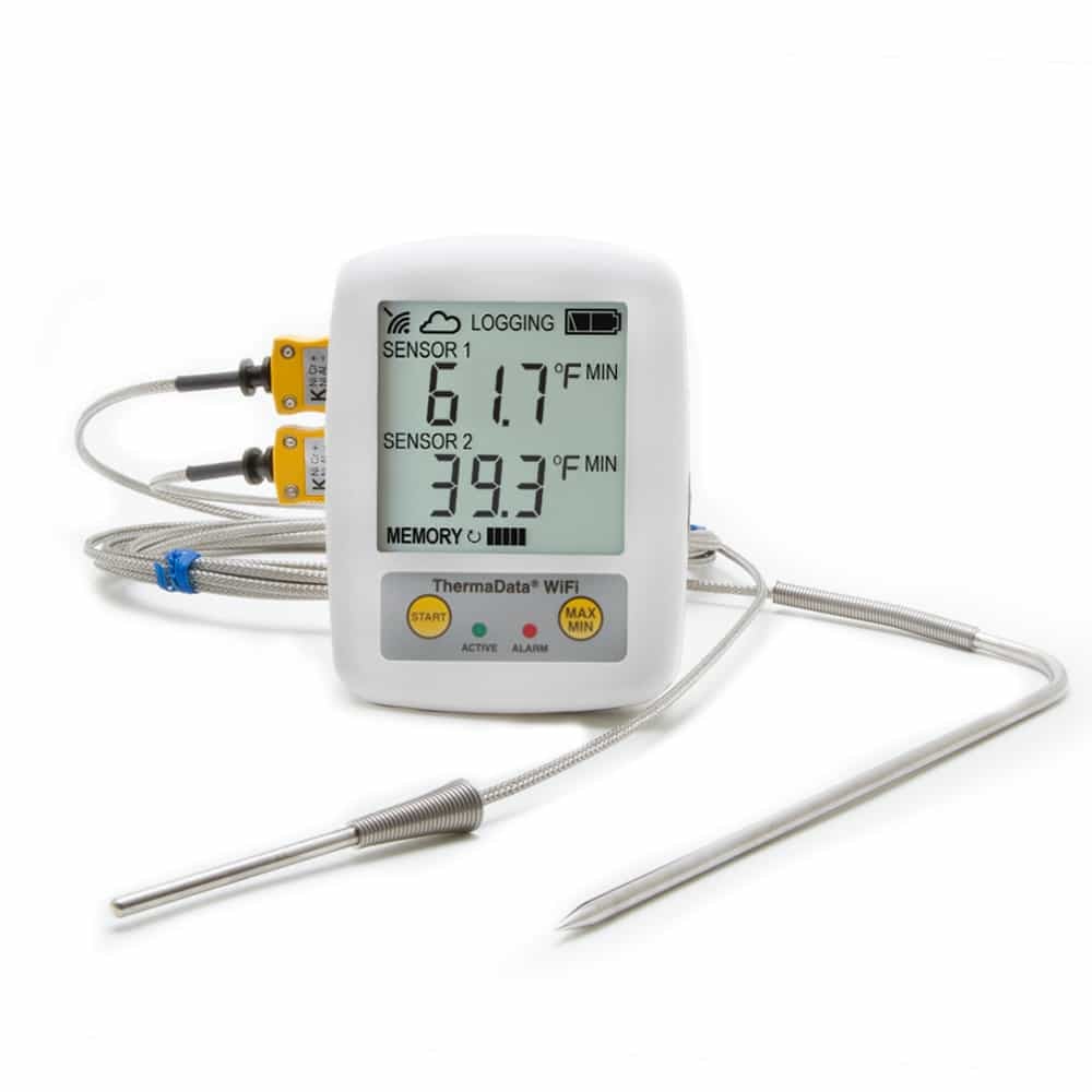 ThermaData® WiFi Thermocouple Logger (2 channel, Type K)