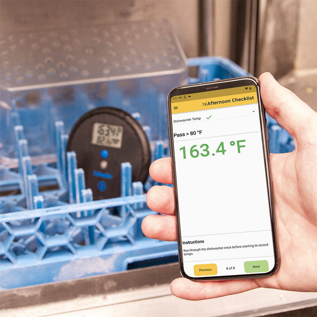 DishTemp® Blue - Plate-simulating Dishwasher Thermometer with Bluetooth® Wireless Technology